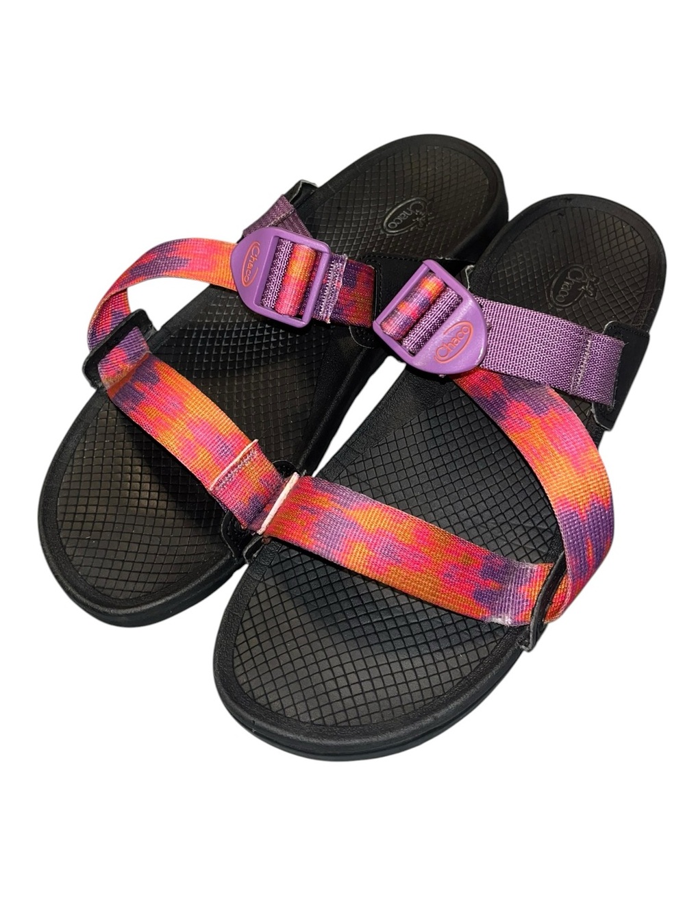 Chaco Lowdown Slide Orange Purple Sandals - Women’s Size 11 💜